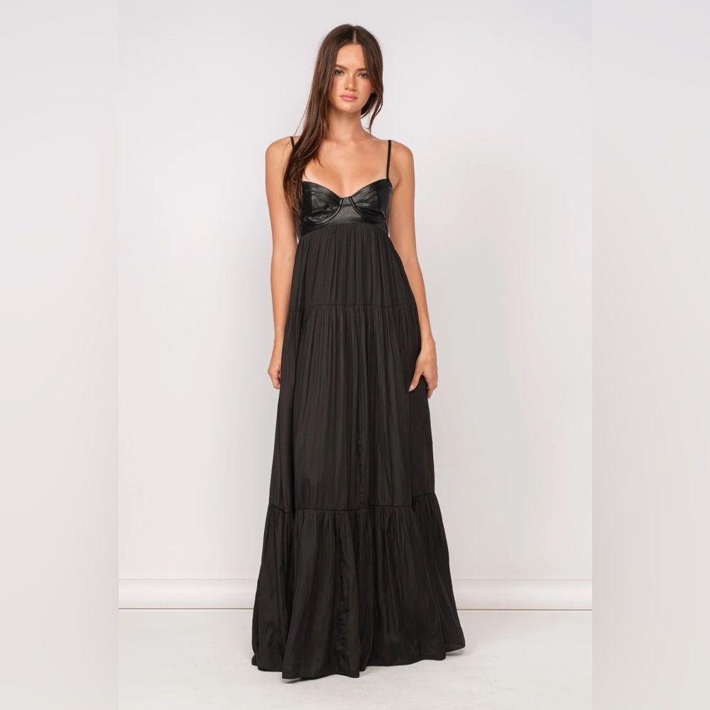 Faux leather maxi dress
